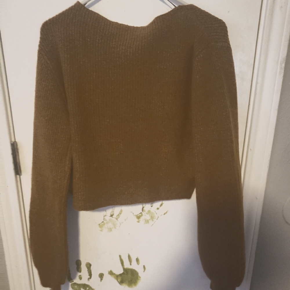 Crop Brown Sweater - Picture 2 of 2